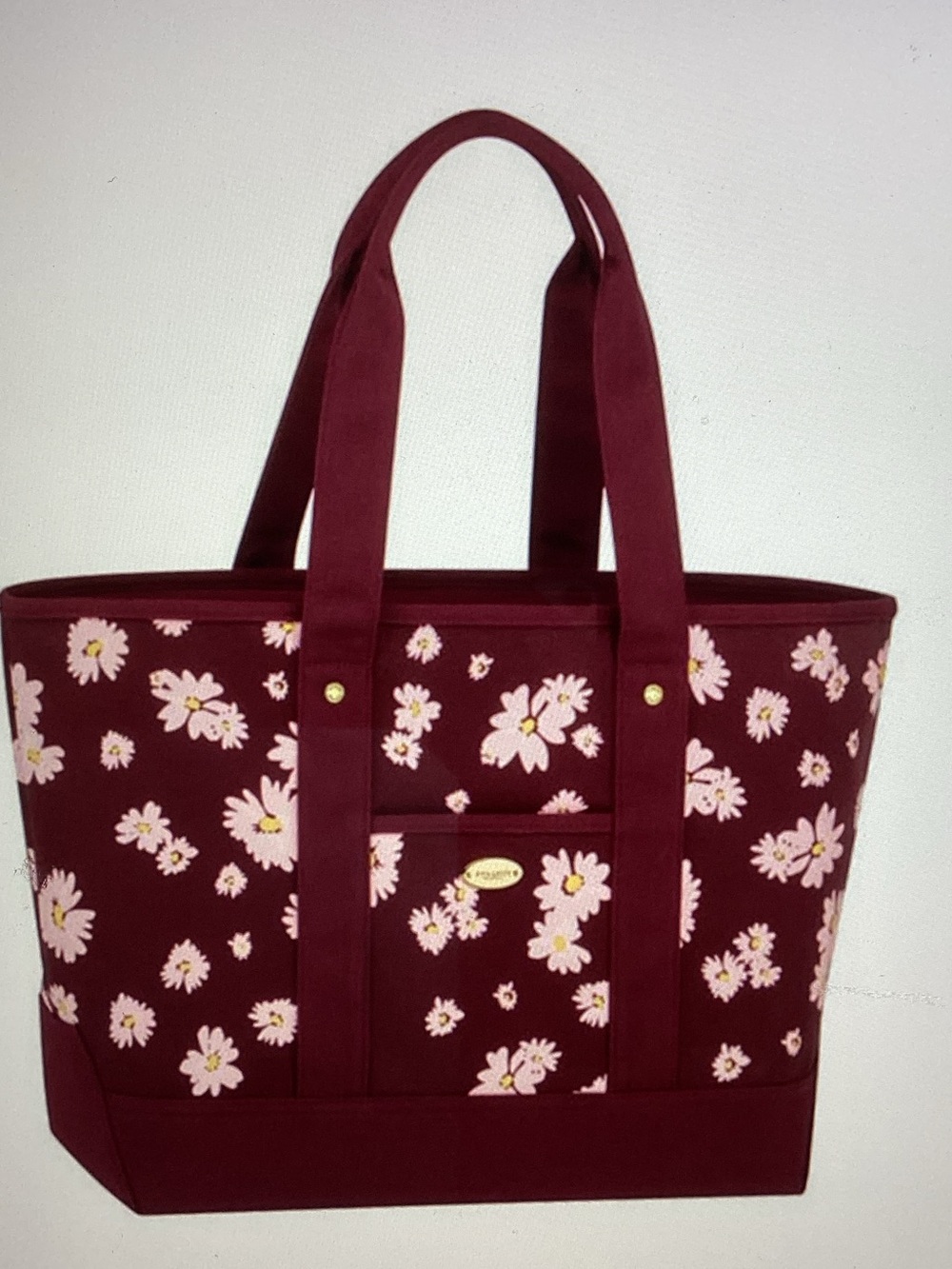 COACH Women’s Floral Burgundy Tote Bag with Pink Daisy Print. NEW